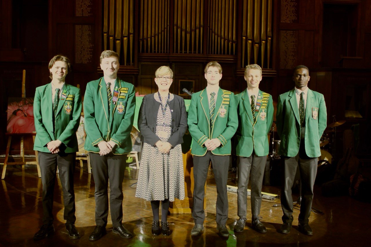 Rachel Worth and students at the Trust's Launch Event